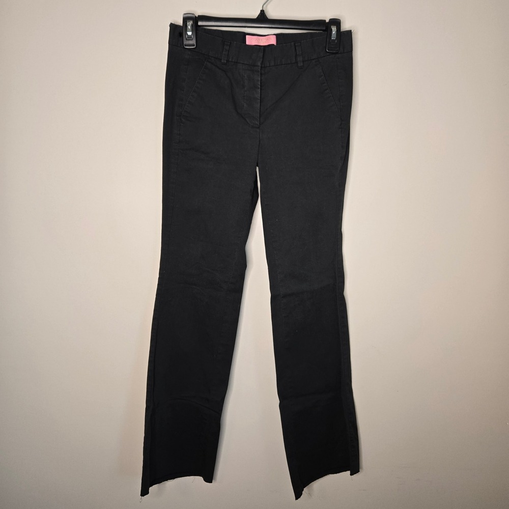 Golden Goose Black Straight Leg Chino Pants Raw Hem Frayed Trim - Picture 2 of 15